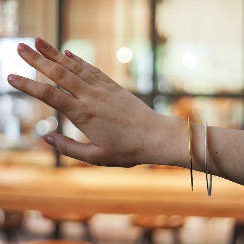 Flat Satin Bangle (Silver or Gold)